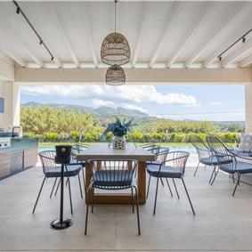 5 bedroom luxury seaside villa with indoor & outdoor pool, near Acharavi, sleeps 10